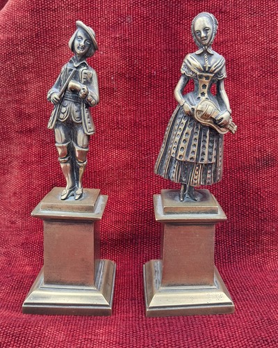 Paire statuette bronze - paire, de